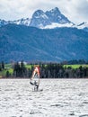 Hopfensee with mountains, lake