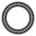 Hopi meander pattern, circle frame with seamless, disconnected meanders Royalty Free Stock Photo