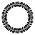 Hopi meander pattern, circle frame with seamless, disconnected meanders