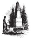 Hopkins Monument,vintage illustration