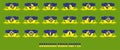 Hopper wagon icon set for transportation of bulk icons of grain, corn, sunflower and cereals in the colors of the Ukrainian flag.