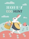 Hoppy Easter party fancy holiday vector poster