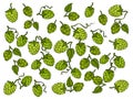 Hops background cartoon vector illustration Royalty Free Stock Photo