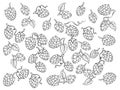 Hops background coloring cartoon vector Royalty Free Stock Photo