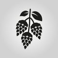 Hops icon. Beer and hop symbol. UI. Web. Logo. Sign. Flat design. App.Stock