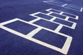 Hopscotch game white on blue Royalty Free Stock Photo