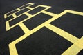 Hopscotch game yellow on pavement Royalty Free Stock Photo