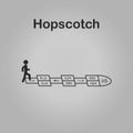 Hopscotch icon - drawing of a hopscotch