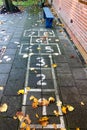 Hopscotch on the schoolyard Royalty Free Stock Photo