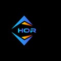 HOR abstract technology logo design on Black background. HOR creative initials letter logo concept