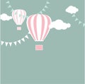 Hor air balloons. Vector background