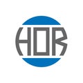 HOR letter logo design on white background. HOR creative initials circle logo concept. HOR letter design