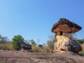 Hor Nang Usa Tower. The ancient rock building from prehistoric period at Phu Phra bat historic park