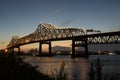 Horace Wilkinson Bridge and Interstate 10 crossing the Mississippi River in Baton Rouge Royalty Free Stock Photo