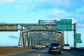 Horace Wilkinson Bridge in Mississippi river Royalty Free Stock Photo