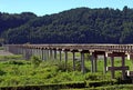 Horai Bridge, Japan\'s longest wooden pedestrian bridge over Oigawa River