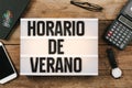 Horario de Verano, Spanish Horario de Verao, Portuguese Daylight Royalty Free Stock Photo