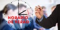 Horario de Verao, Portuguese Daylight Saving Time, Business man Royalty Free Stock Photo