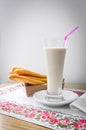 Horchata with accompanying rosquilletas Royalty Free Stock Photo