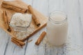 Horchata is a drink, made with rice and cinnamon from Mexico, mexican drink