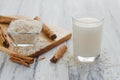 Horchata is a drink, made with rice and cinnamon from Mexico, mexican drink