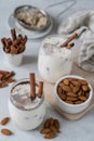 Horchata drink - traditional mexican rice based drink with cinnamon and almonds