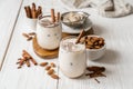 Horchata drink - traditional mexican rice based drink with cinnamon and almonds