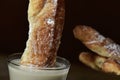 Horchata and fartons, typical snack in Valencia, Spain Royalty Free Stock Photo