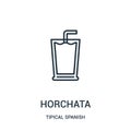 horchata icon vector from tipical spanish collection. Thin line horchata outline icon vector illustration. Linear symbol for use