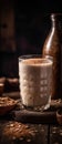 Horchata A Mexican Rice Milk Beverage On Stone Rustic Pub Mobile Wallpeper Postcard. Generative AI