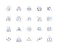 Horde multitude line icons collection. Horde, Multitude, Swarm, Army, Legion, Masses, Oceans vector and linear