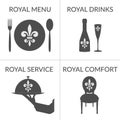 HoReCa business stylized symbols logotype set
