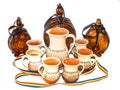 Horezu ceramics is a unique type of Romanian pottery that is traditionally produced by hand around the town of Horezu in northern Royalty Free Stock Photo