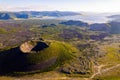 The Horgo volcano and the lake Terkhiin Tsagaan Nuur in Mongolia