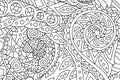 Horisontal coloring book art with abstract pattern