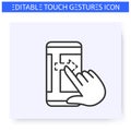 Horisontal scroll right hand gesture line icon Royalty Free Stock Photo