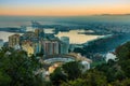 Horizon with evening sun from the Malaga view Royalty Free Stock Photo