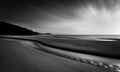 Horizon Highlights and sunrays, Pentewan Sands, Cornwall Royalty Free Stock Photo