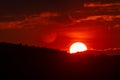 Horizon panorama and dramatic twilight sky and cloud sunset background. Natural sky background texture, beautiful color. Dark Royalty Free Stock Photo