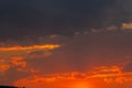 Horizon panorama and dramatic twilight sky and cloud sunset background. Natural sky background texture, beautiful color. Dark Royalty Free Stock Photo