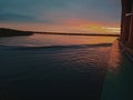 horizon reflection sea cloud sunset