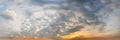Horizon sky clouds panorama. Dramatic twilight sky and cloud sunset background Royalty Free Stock Photo