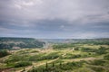 Horizon view of the dry Island Buffalo Jump Provincial Park in Purbeck, Canada