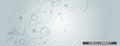 Horizonal banner with dynamic waves and dots. Simple minimal style. Futuristic vector pattern. Abstract cover