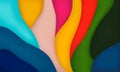 Horizontal abstract background, multi-colored cutting. Colored wavy stripes. Vector Royalty Free Stock Photo