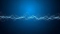 Horizontal abstract digital wave of interconnected glowing particles and lines image Royalty Free Stock Photo