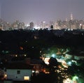 Aerial Panorama of Skyline of So Paulo City (South America, Brazil) During the night - View from Famous Viewpoint inau Royalty Free Stock Photo