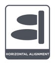 horizontal alignment icon in trendy design style. horizontal alignment icon isolated on white background. horizontal alignment Royalty Free Stock Photo