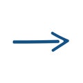 The horizontal arrow points to the left or right, classic blue color. Sign, symbol and icon for business or website button