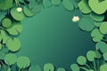Horizontal background of lily pads on top of water. Top view. Pond surface. Nature tranquillity banner template. Place